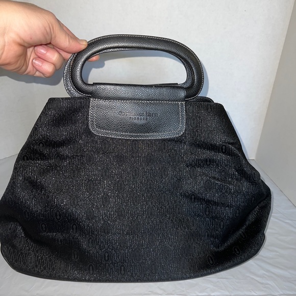 Gianfranco Lotti Firenze Handbag Black Pebbled Leather Made in Italy Purse - Picture 5 of 13
